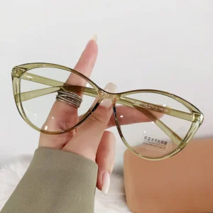 Cat’s Eye Blue Glasses Frame for Women, Compatible with Myopia