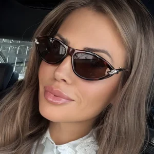 Cat’s Eye Knot Elliptical Women Fashion Metal Sunglasses