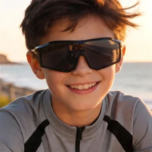Children Colorful Coating One Piece Sunglasses Boys Girls Outdoor UV400 Kids Cycling Sports Sun Shades Eyewear
