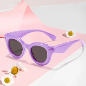 Children Cute Styles Plastic Fashion Sun Glasses Round Frame Custom Logo Sunglasses for Kids