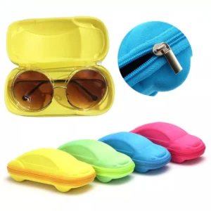 Children’s Eva Sunglasses Boxes Kids Sunglasses Case Cute Cartoon Car Shape Kids Case Zipper Glasses Case