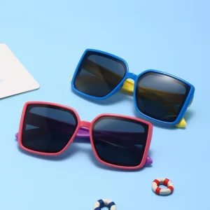 Children’s Fashion Polarized UV400 Protection Silicone Large Frame Sunglasses Primary School Outdoor Sports Luxury