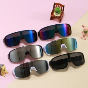 Children’s Sports Sun Goggles for Outdoor Skiing Protective Goggles Large Frame Anti-glare Anti-ultraviolet Sunglasses