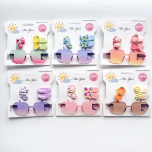 Children’s Sunglasses Hairpin Girls’ Headwear Hair Accessories Cute Cartoon Fruit Baby Girl Broken Hair Bangs Clip Resin UV380