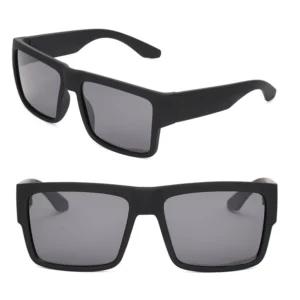 China Factory Glasses Custom Logo Black Large Frame Polarized Sun Glasses Unisex Plastic Sunglasses
