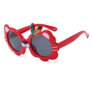 China Factory High Quality Fashion Plastic Sun Glasses UV400 Designer Custom Logo Red Children Sunglasses for Kids