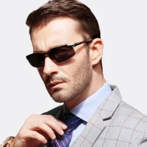 Classic Design Men’s HD Polarized UV400 Sun Eyeglasses Sunglasses with Aluminum Metal Frames for Sports Cycling