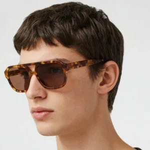 Classic Double Bridge Men’s Polarized Full Rim Square Sunglasses Retro Fashion UV400