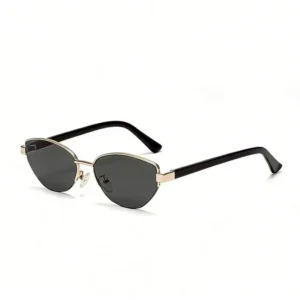 Classic Fashion Metal Sunglasses Men’s and Women’s Round Solid Glasses Gold