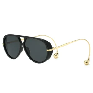 Classic Luxury Designer Sunglasses Custom Own Logo High Quality UV400 Sun Glasses Gold Frame Oversized Oval for Men Women