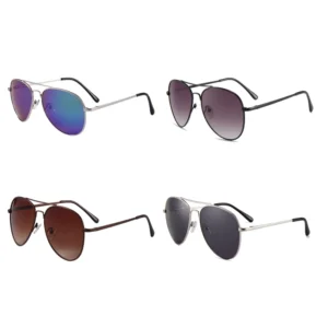 Classic Metal Double Bridge Luxury Design Glasses Fashionable Frame Customized Plastic UV400 Lens Sunglasses
