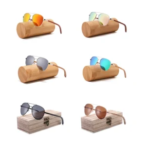 Classic Mirror TAC Polarized Sun Glasses Men Women Eco Friendly Fashionable Custom Wooden Sunglasses