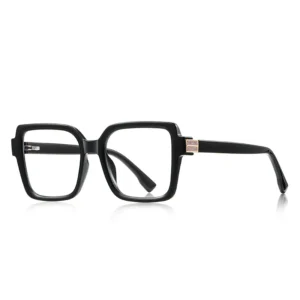 Classic Oversize Blue Eyeglasses for Women Men Italy Design Acetate Sheets Frame with Fancy Print Optical Glasses
