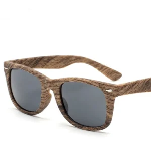 Classic Retro 2140 Unisex Sunglasses UV400 Optical PC Frame Wood Grain Multi-Color Lens Logo