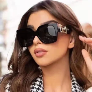 Classic Retro Brand Design Square UV400 Full Frame Plastic Oversized Fashion Sunglasses Women