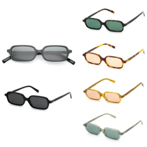 Classic Retro Rectangle Acetate Polarized Shades Eyewear Fashion Men Women Unisex Custom Logo Sunglasses