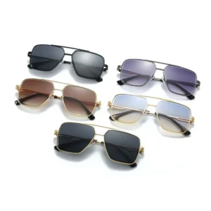Classic Retro Square Unisex Metal Sunglasses Custom Logo Stainless Steel Eyeglasses Frames Protection