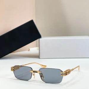 Classic Rimless Metal Sunglasses Premium Square Unisex Sun Shade Protect Glasses for Traveling