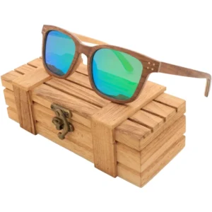 Classic Square Walnut Wood Sunglasses Handmade UV400 Protection Gafas Custom Logo Sunglasses with Polarized Lens