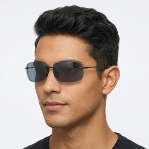 Classic Sun Glasses for Men Frameless Sport Glasses TR90 Rimless Polarized Square Eyewear UV400 Protection Sunglasses