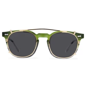 Classic Vintage Square Acetate Sunglasses with Clips Dual Purpose Polarized Women’s Sport Sunglasses for OEM ODM
