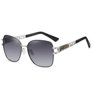 Classic Women’s Sunglasses with Gold Metal Frame Polarized TAC Lenses UV400 Protection Square Frame European Standards
