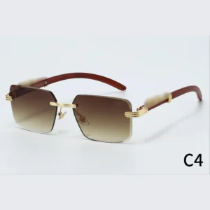 Classical Gold Sunglasses Branded Glasses Luxury Brand Sunglasses Designer Sunglasses Rimless Metal Glasses UV Glasses