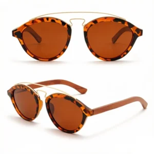 Color Polarized Lenses Custom Brand Logo Wooden Sunglasses for Daily Life