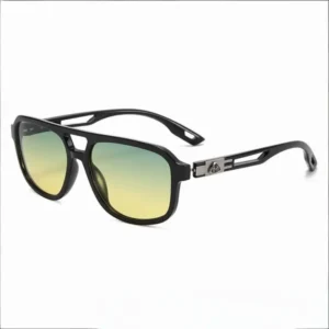 Color changing Square Full Rim Driving Sunglasses Double Bridge Large Frame UV400 Non Polarized New Spring Temple Fashion