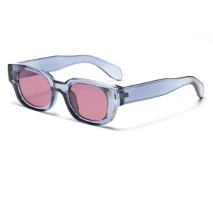 Colorful Thick Oval Frame Narrow Rectangle Sunglasses Outdoor Classic Creative Design UV400 Lenses Wide Temple Shades