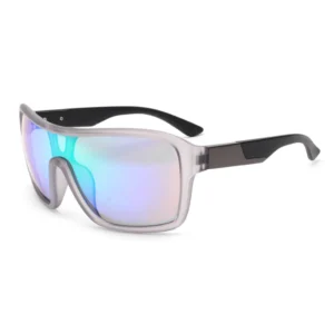 Cool Style Plastic Sunglasses for Men and Women Big Frame One Piece Lens Gray with Custom Logo Direct from China