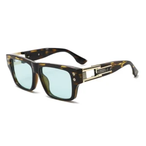 Creative Square Full Rim Metal Sunglasses UV400 Trendy Novel Personalized Design for Daily Outdoor Use Sun Protection