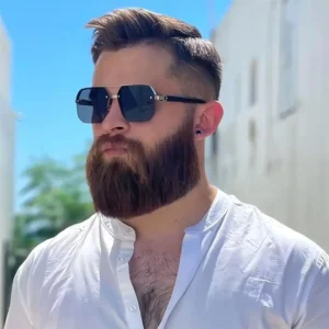 Cross Border European American Men’s Cycling Sun Protection Double Bridge Large Frame Sunglasses