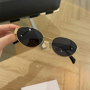 Cross Border New Arc De Triomphe Oval Metal Full Frame UV400 Sunglasses Unisex High End Fashion Street Style Sunshade Chance