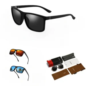 Cross-border Men’s Polarized Sunglasses Driver Driving Sunglasses Big Face Slimming Anti-glare Ultraviolet Sunglasses
