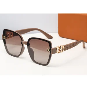 Custom 3D Metal Logo Large Frame Sunglasses Anti Ultraviolet Slim Sunglasses Outdoor Street Shots Sun Visor Sunglasses