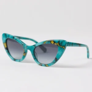 Custom Acetate Cat Eye Turquoise Sunglasses UV400 Polarized Fashion Blue green Gafas De Sol Women