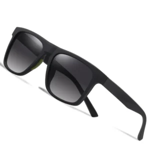 Custom Comfortable TR90 Men’s Sunglasses S11103 Mirror Lens UV 400 Polarized Rubberized Non-Slip Pads Gray Frame