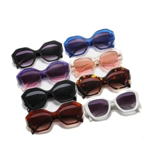 Custom Designer Oversized Sunglasses Blue PC Retro Trendy Sun Glasses OEM for Women Men Direct China Factory
