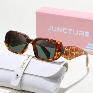 Custom Designer Women’s Hexagon Sunglasses Rectangle Small Frame Pilot Style Glasses with Box Complete Set