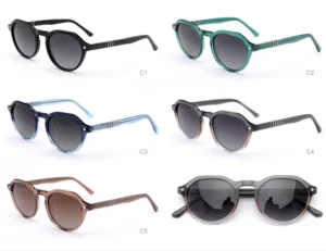 Custom Eco Acetate Luxury Unisex Square Sunglasses Bevel Design Light Blue TAC Lenses UV400 Protection Red Blue Options