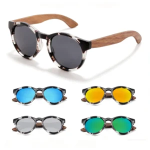 Custom Engraved Logo Sunglasses Literary and Artistic Round Frame for Running & Jogging