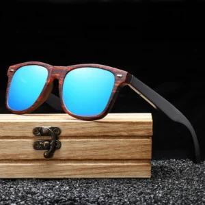 Custom Fashion Handmade Uv400 Sunglasses Square Craved Retro Stylish Colorful Men Women Bamboo Wooden Shades Sunglasses