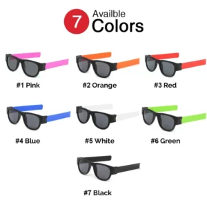 Custom Flexible Plastic Slap Bracelet Sunglasses Folding Design