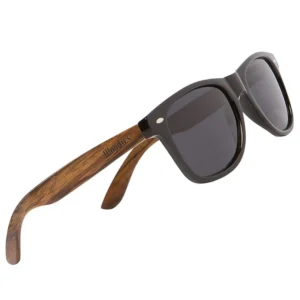 Custom Frame Color Plastic Polarized Sunglasses With Wood Temples Natural Wood and Bamboo Sunglasses for Men and Women