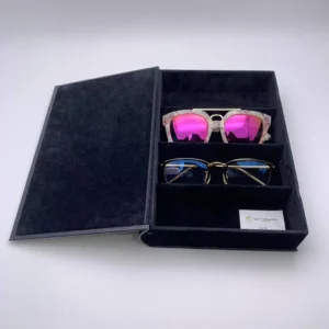 Custom Hard Book Shaped Cover Packaging Cardboard Sunglasses Box Case Luxury Eyewear Optical Accessories