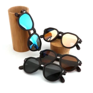 Custom Logo Ebony Wood Sunglasses Polarized Lens Walnut Wood Square Wooden Sunglasses