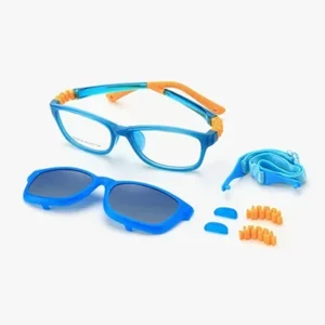 Custom Logo Fashion 2 in 1 Kids Sunglasses Clips on Children Glasses With Chain
