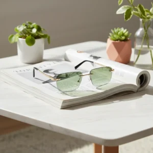 Custom Logo Fashion Europe and America Women Shades Cool Sun Glasses Men’s Rimless Sunglass