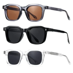 Custom Logo Fashion Retro Acetate Rivets Punk Sun Glasses UV400 TR90 Square Sunglasses Men Women